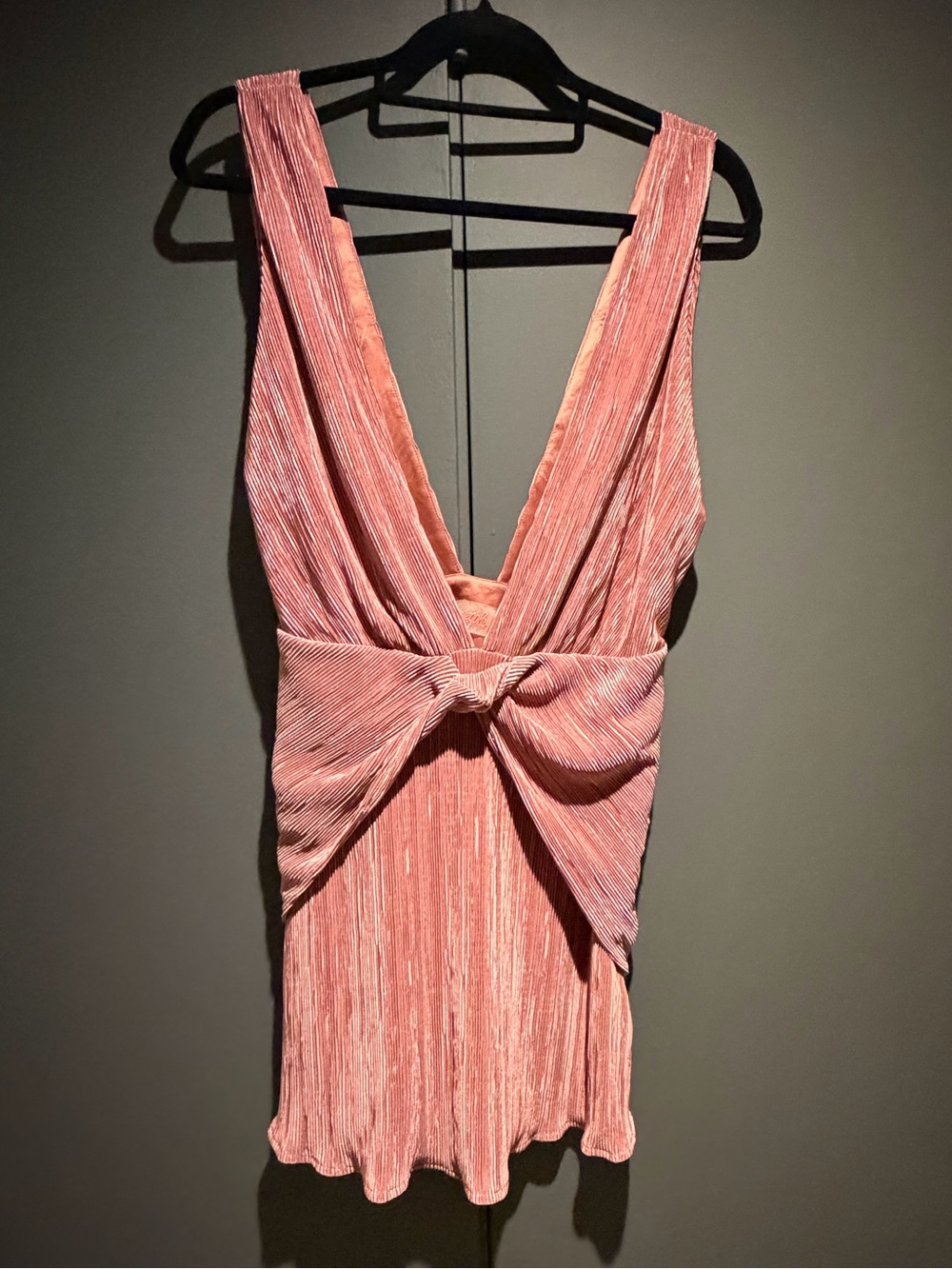 Plunging neck mini dress